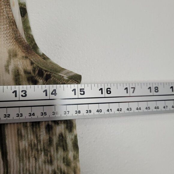 Vintage y2k brown green cream grunge fairy crinkle stretch rustic top size xl - Picture 5 of 6